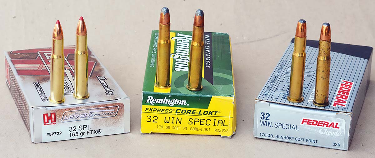 Hornady, Remington, Federal and Winchester (not shown) still offer factory loads for the 32 Winchester Special.